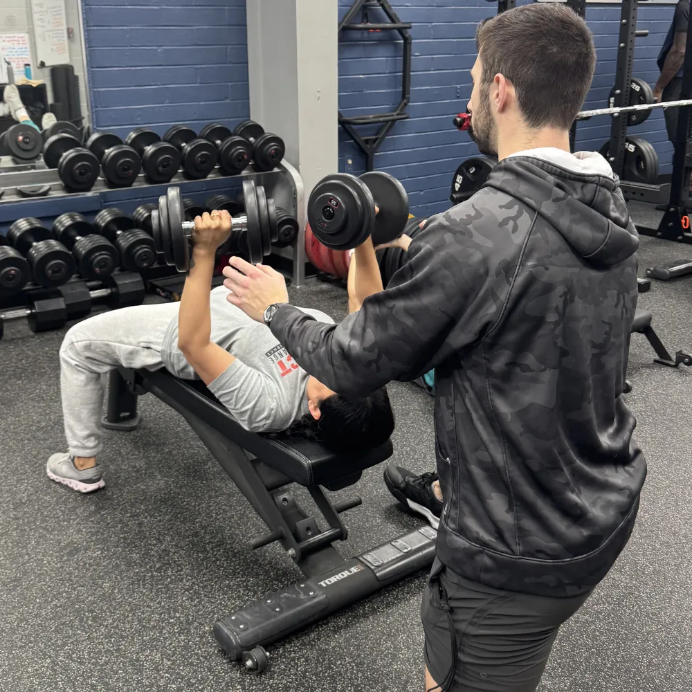 Adult personal training session focused on strength and movement at Impact Sports Performance Novi