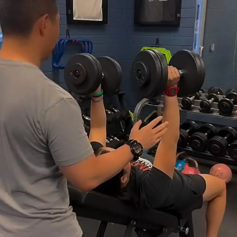 Middle school athletes completing conditioning and performance training at Impact Sports Performance