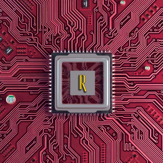 The Circuit Art in Motion red circuit design