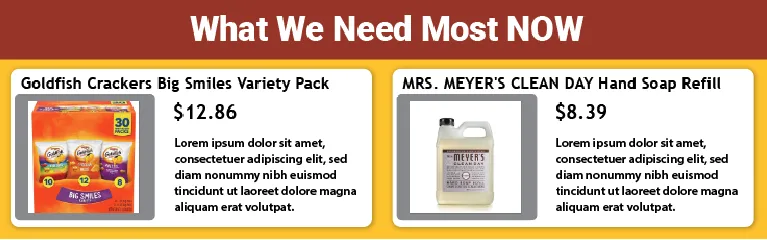 What We Need Most section products sample