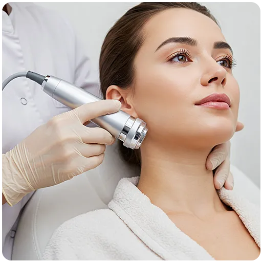 a woman who gets skin lifting treatment 