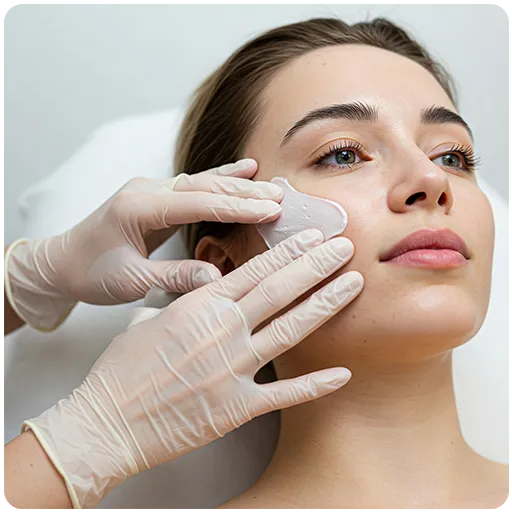 a woman get peel treatment