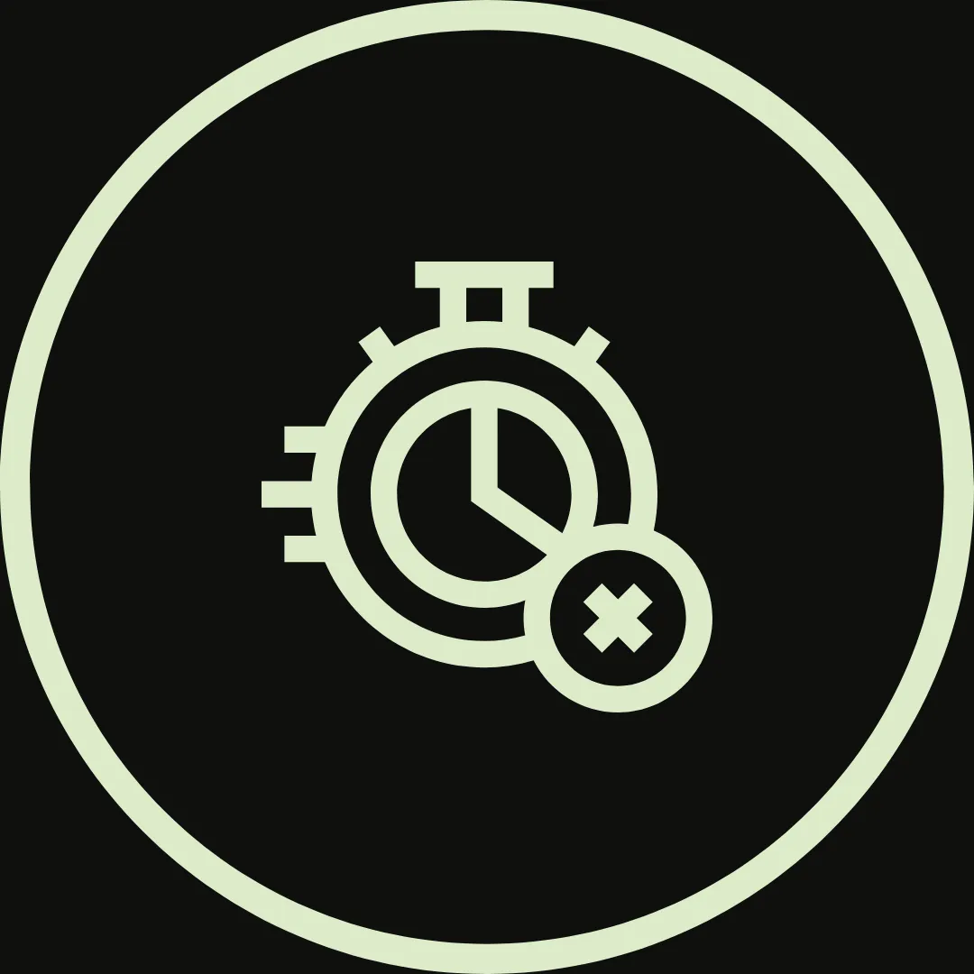 Icono cronómetro indicando falta de tiempo para fitness
