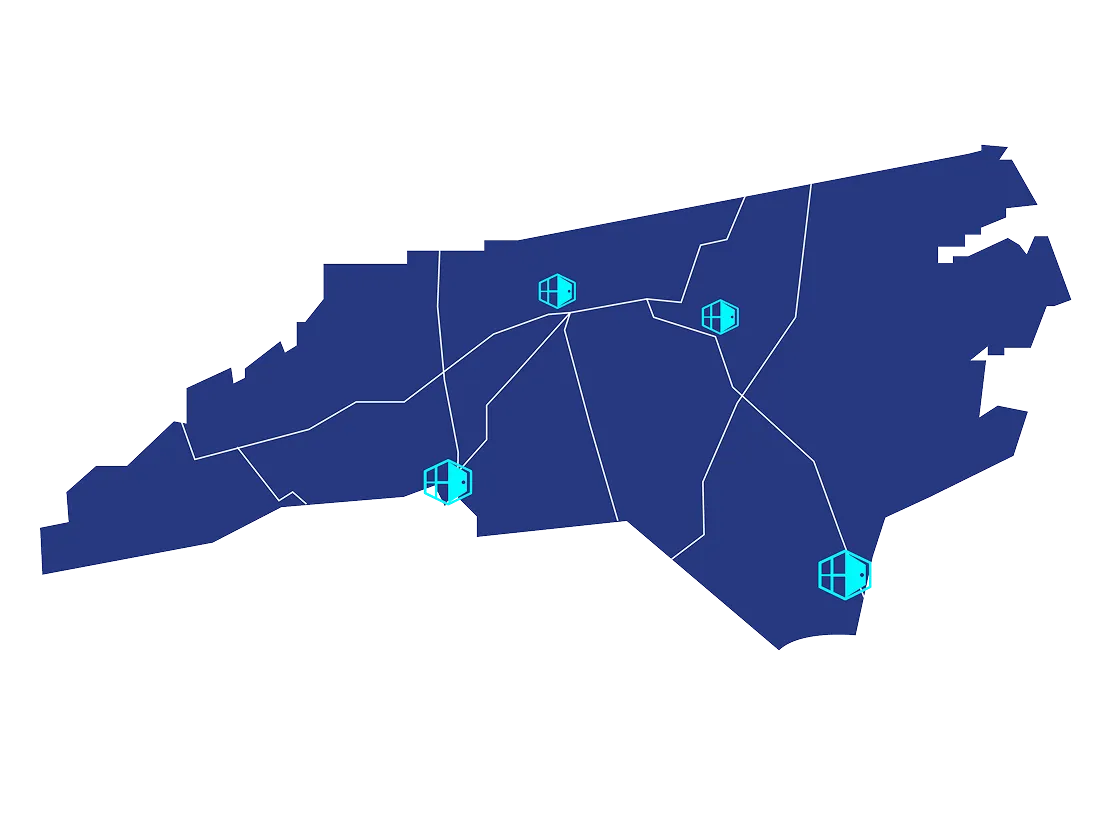 Rhode Island Bath & Shower service areas map covering the entire state