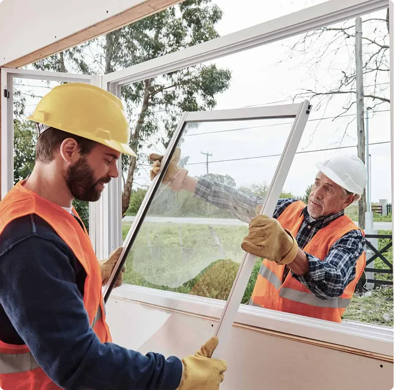 Service area map for window replacement covering Delaware, Pennsylvania, Maryland, and New Jersey