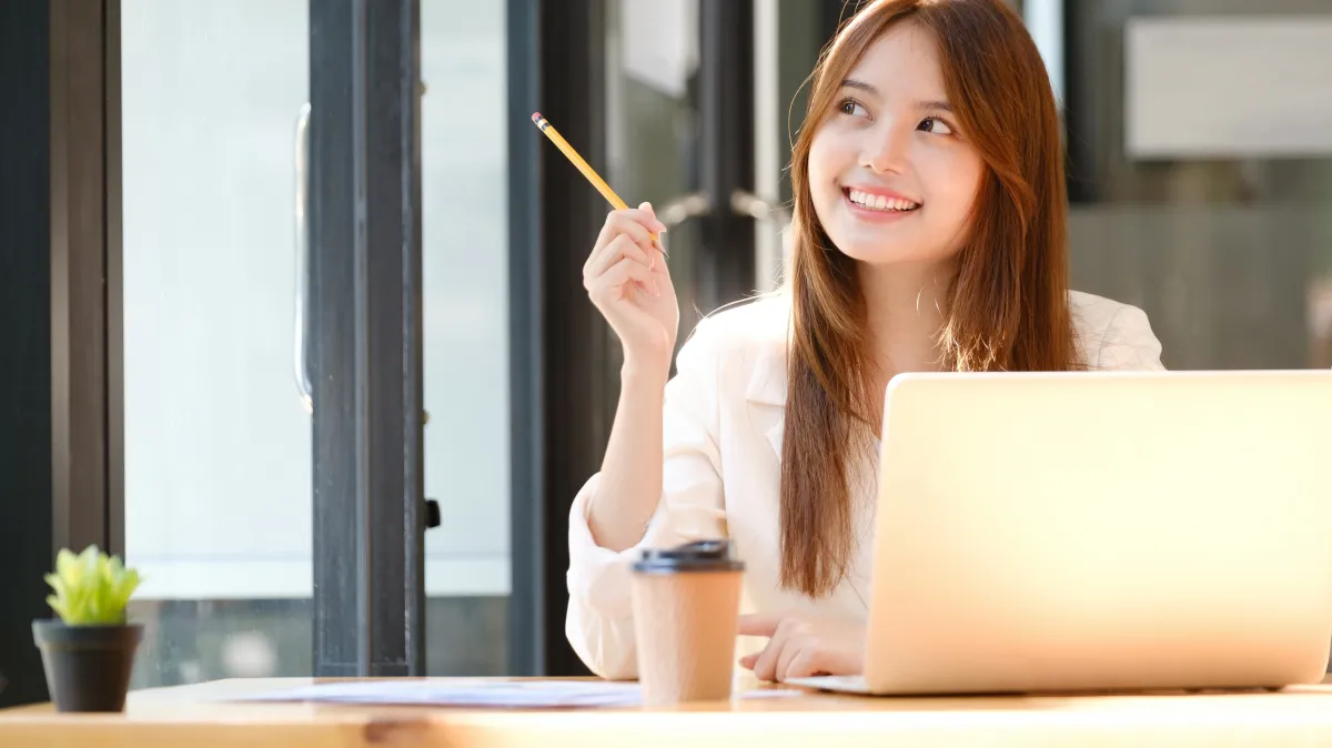 Virtual assistant reflecting on new ideas, ready to bring clarity and momentum to your day