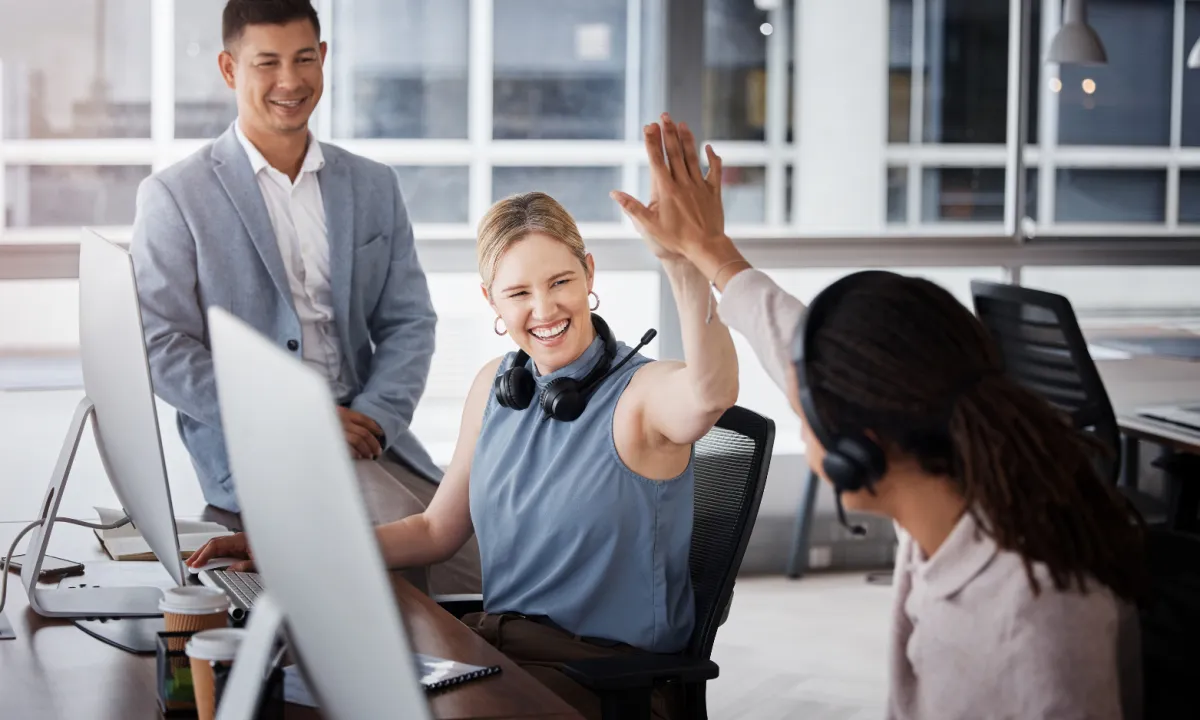 Virtual assistant team working in sync, delivering meaningful support with energy and heart