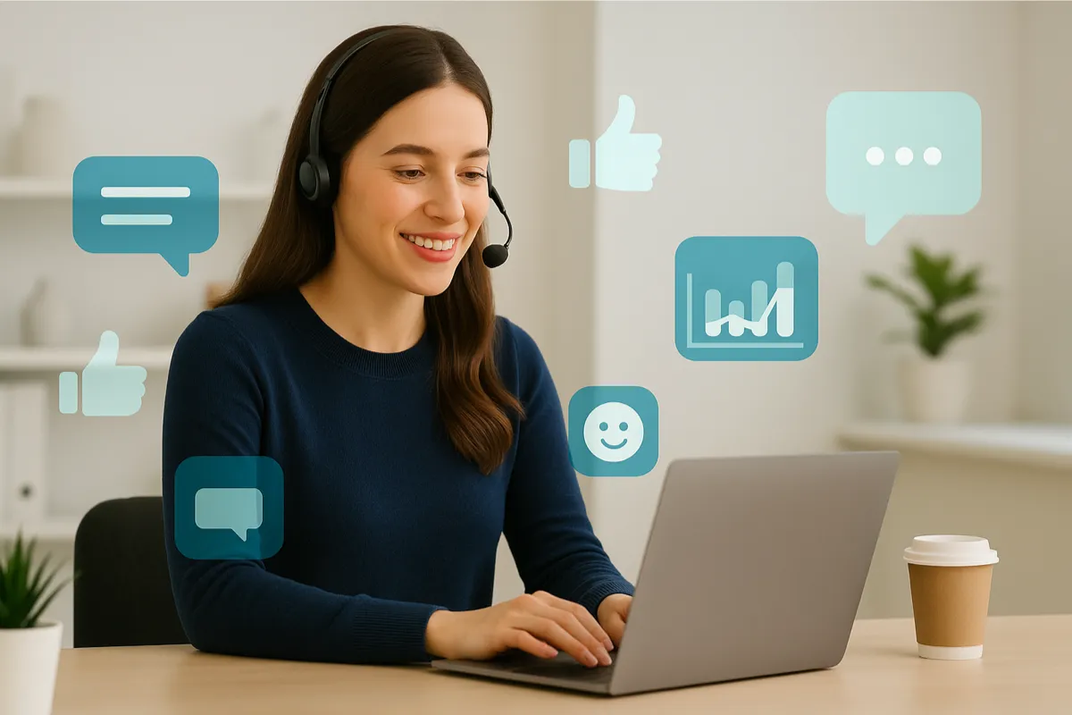 Virtual assistant reflecting on new ideas, ready to bring clarity and momentum to your day