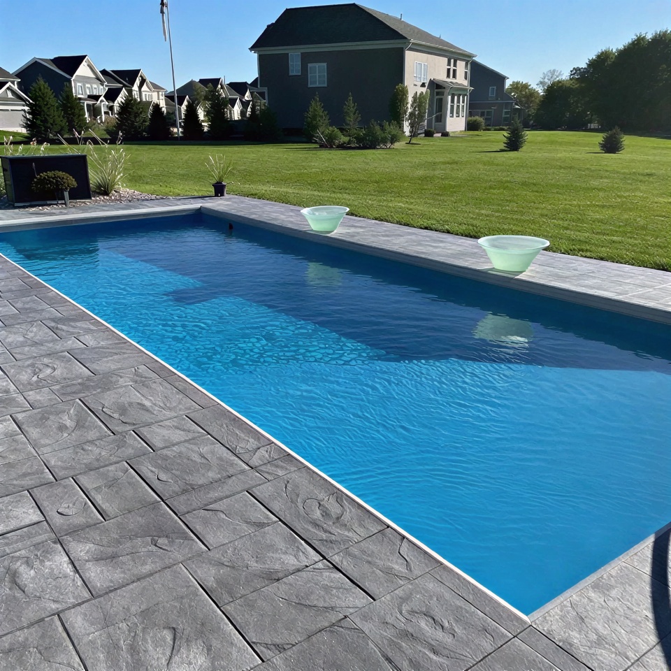 Fiberglass Inground Pool installation in a backyard in Indianapolis Indiana by Jensen's Pools and More