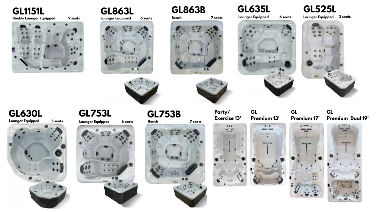 Garden Leisure Hot Tub Selection created by  Jensen's Pools and More in Indianapolis Indiana