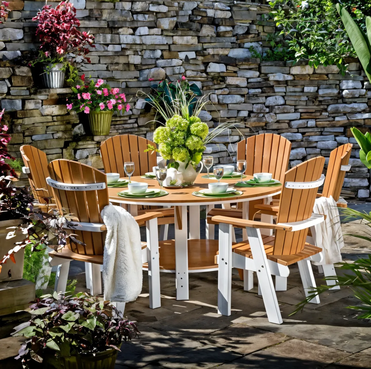 HDPE Patio set in a backyard in Indianapolis Indiana by Jensen's Pools and More