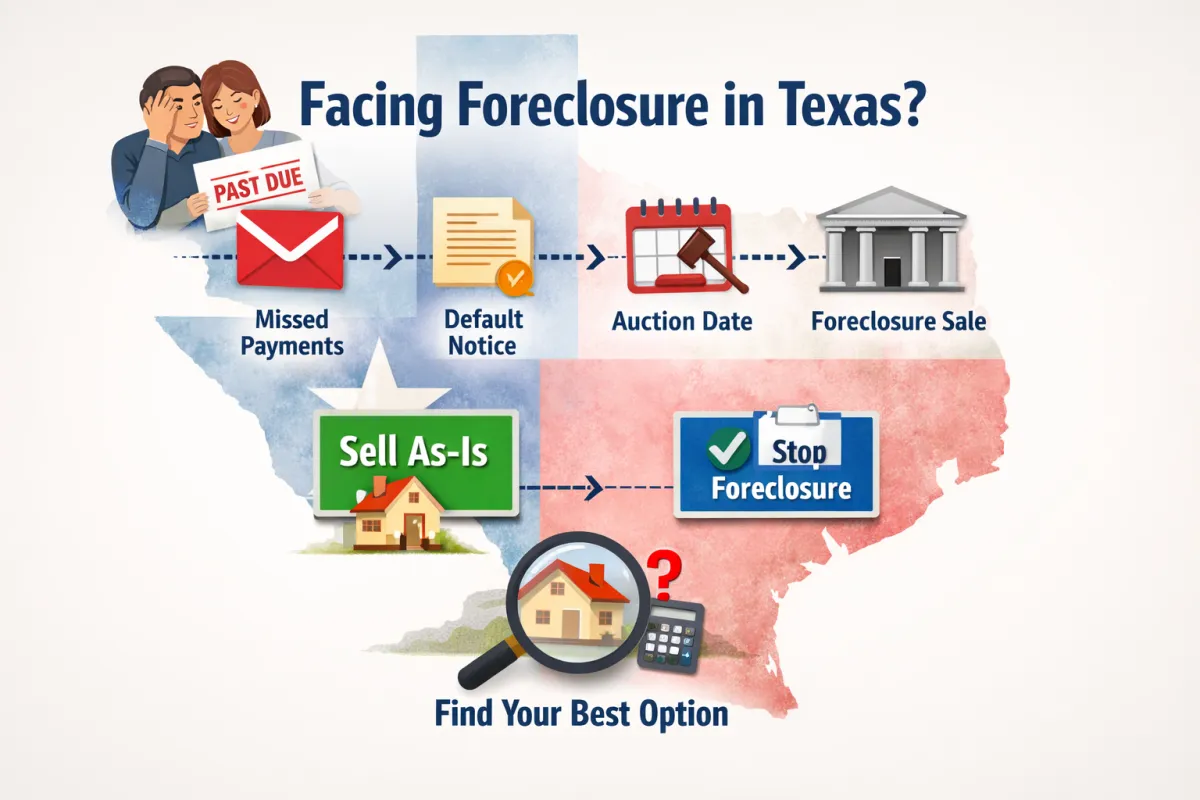 Texas Pre-Foreclosure Timeline (Simple Map) | From Missed Payments to Auction