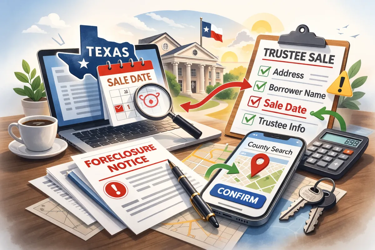 How to Check a Foreclosure Sale Date in Texas (County Sites + Tips)