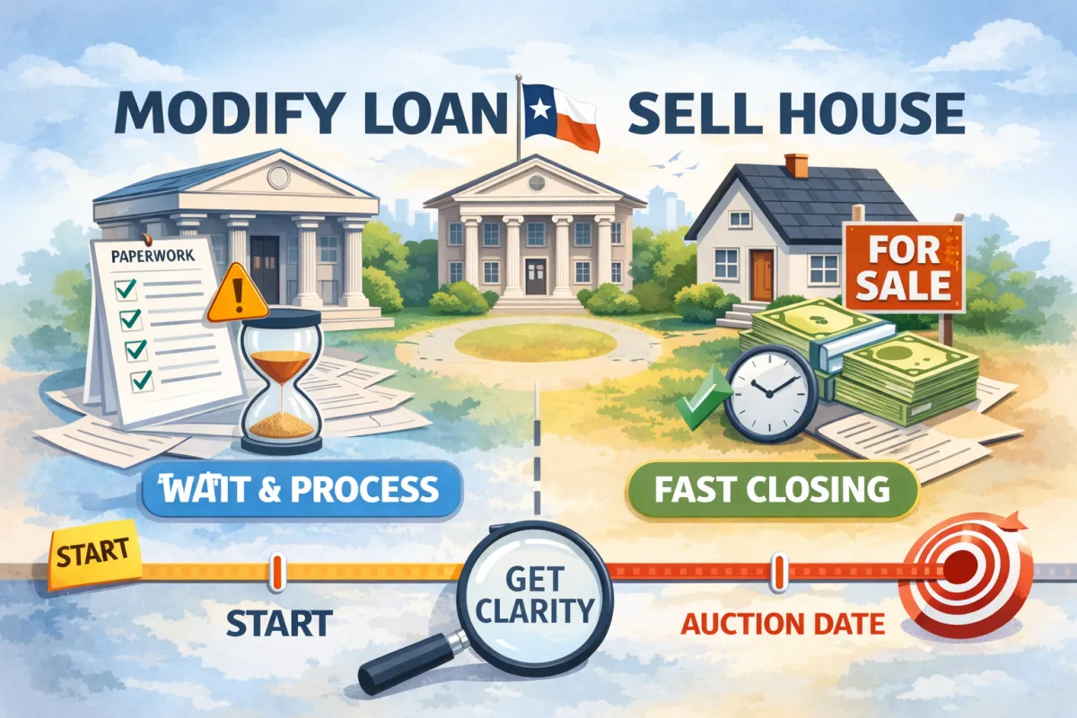 Loan Modification vs Selling in Pre-Foreclosure (Texas Time Comparison)