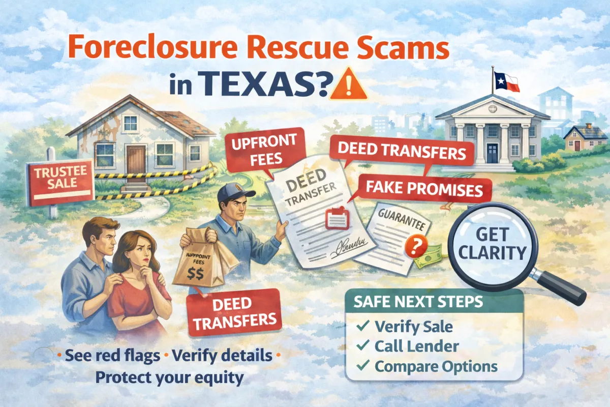 Foreclosure Rescue Scams in Texas: Red Flags + Safe Next Steps