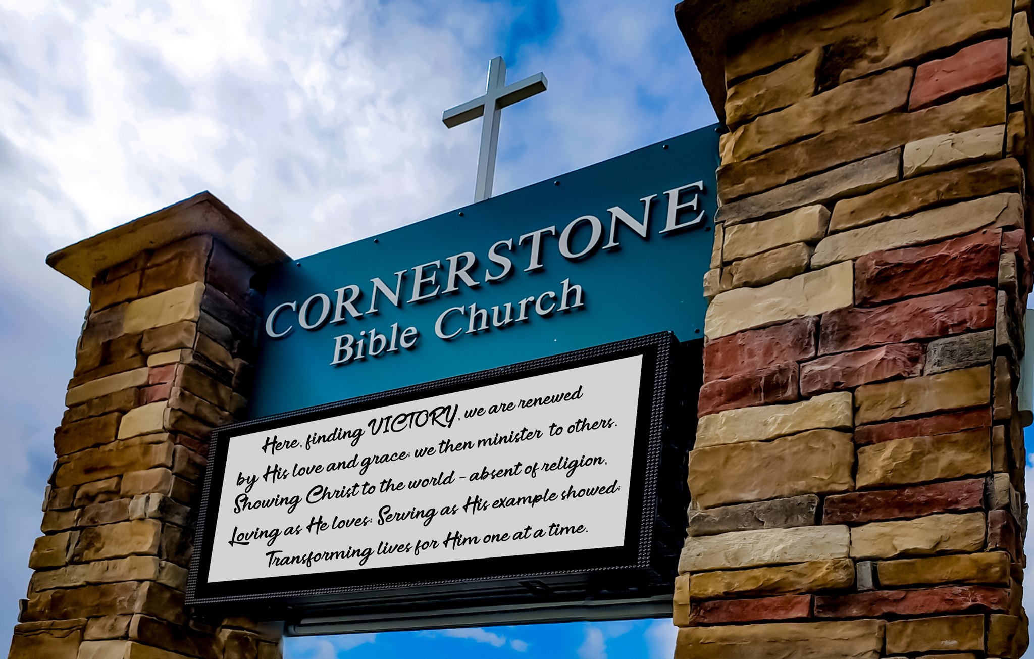 Cornerstone Bible Church corporate worship gathering focused on Gospel outreach