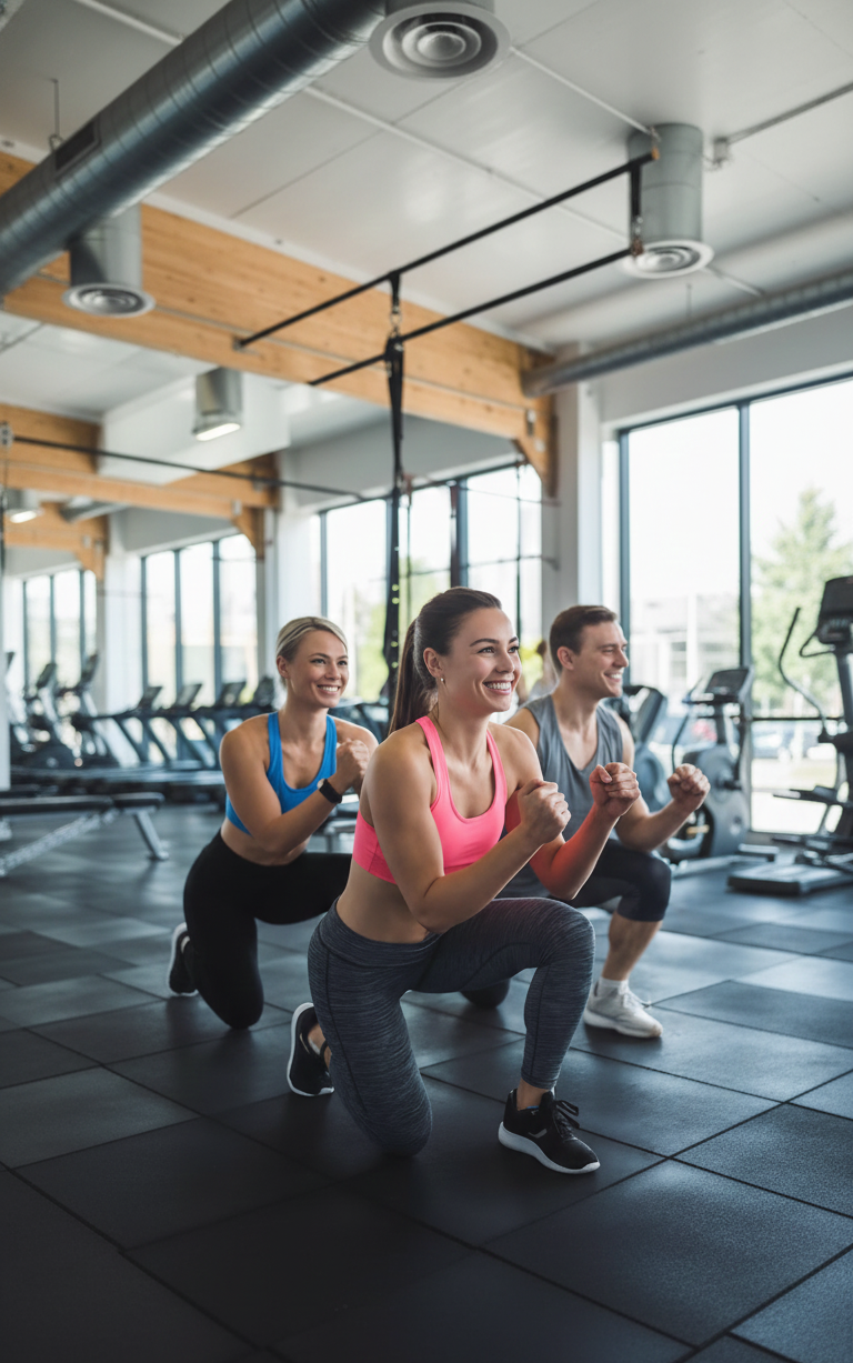 group of people exercising at a gym after treatment at a chinese medicine clinic in woodbury mn.