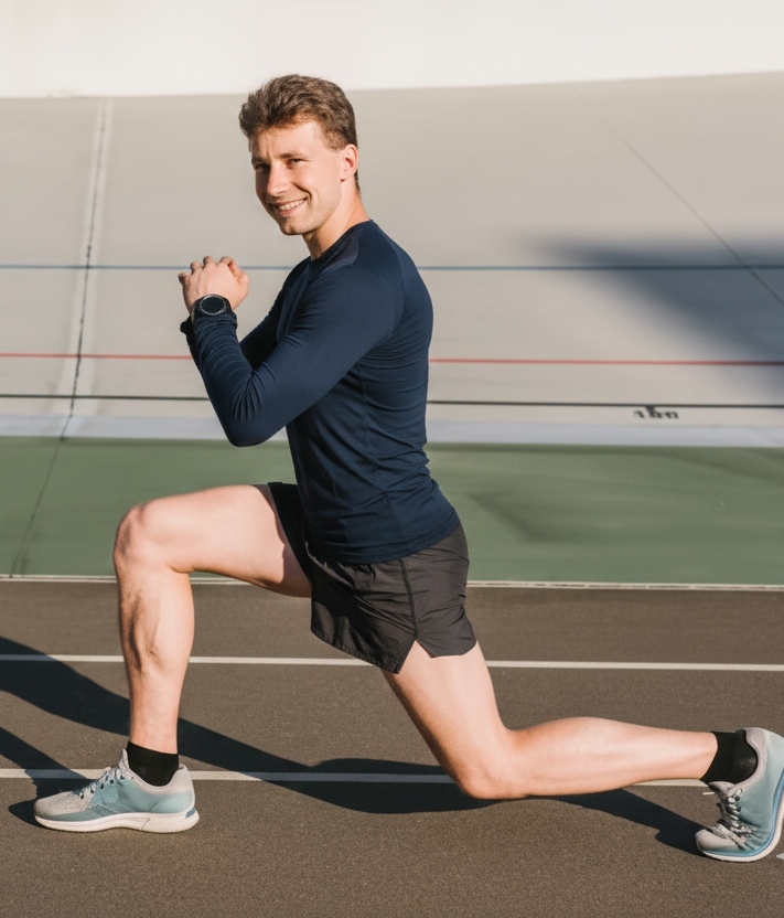 man doing lunges without knee pain after visiting a pain control clinic in woodbury mn.