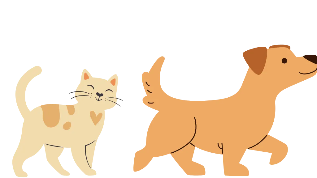 Cute dog and cat illustration