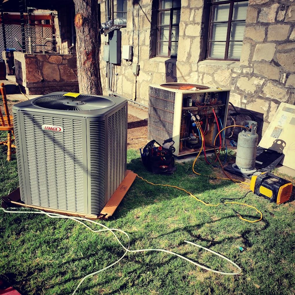 Installing HVAC unit o a home. 