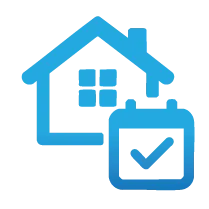 Flexible closing schedule symbol for selling your house fast in Texas.
