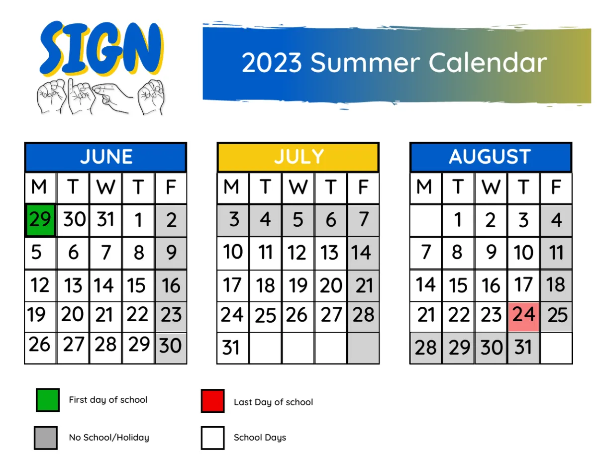 SIGN Enrichment 2023 Summer Calendar