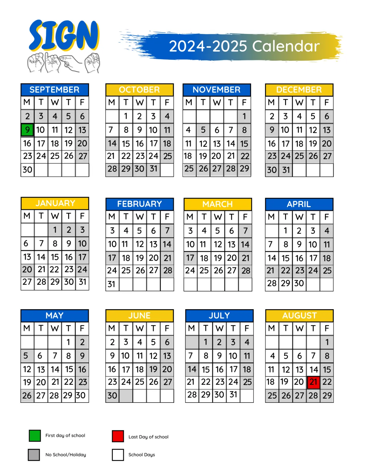 SIGN Enrichment 2023 - 2024 Calendar