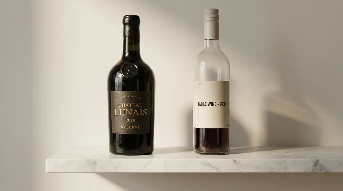 Price tag on a premium product, clean, minimal, confident