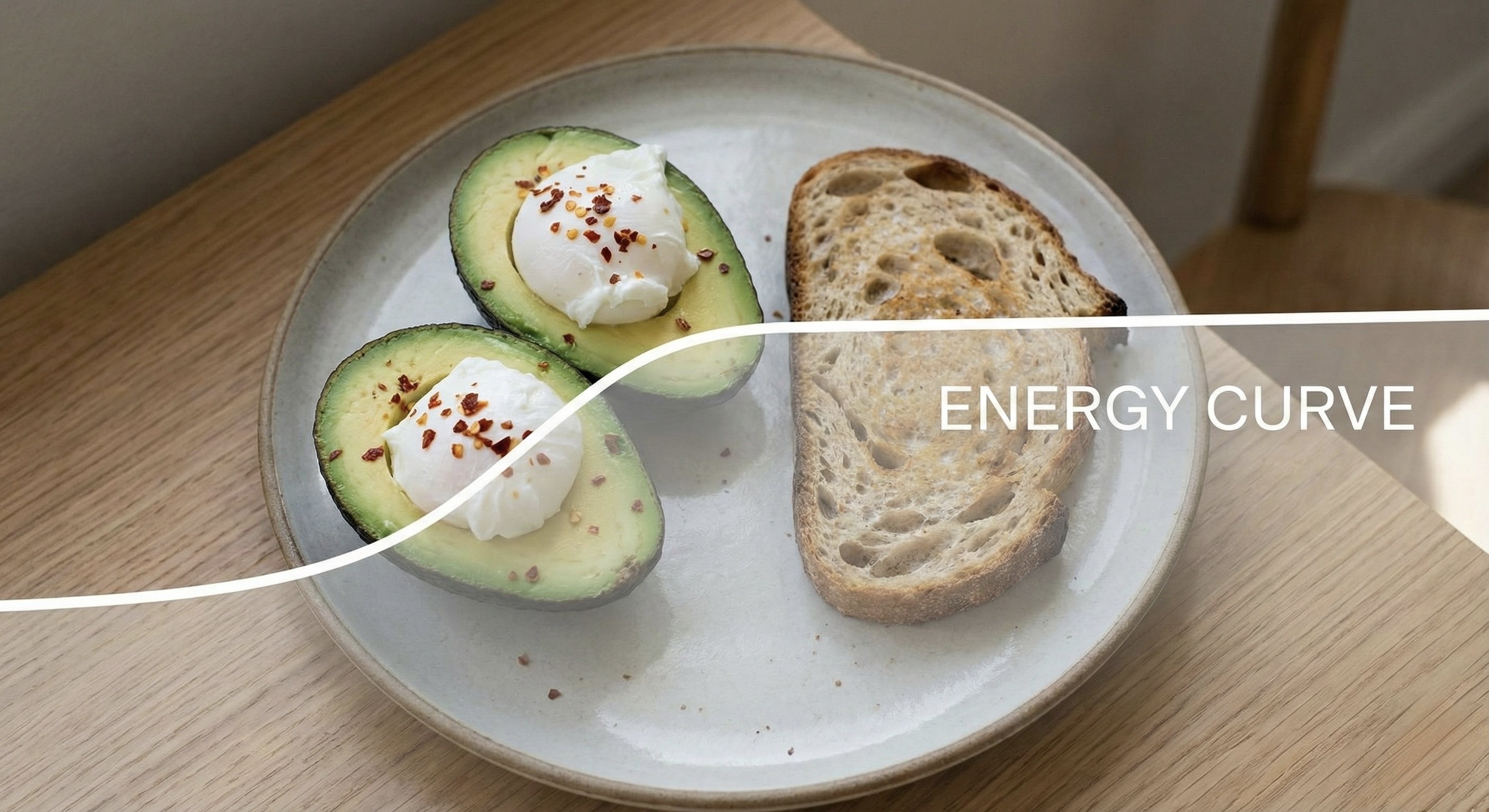 Infographic of a healthy meal illustrating how to stabilize the thyroid energy curve with nutrition