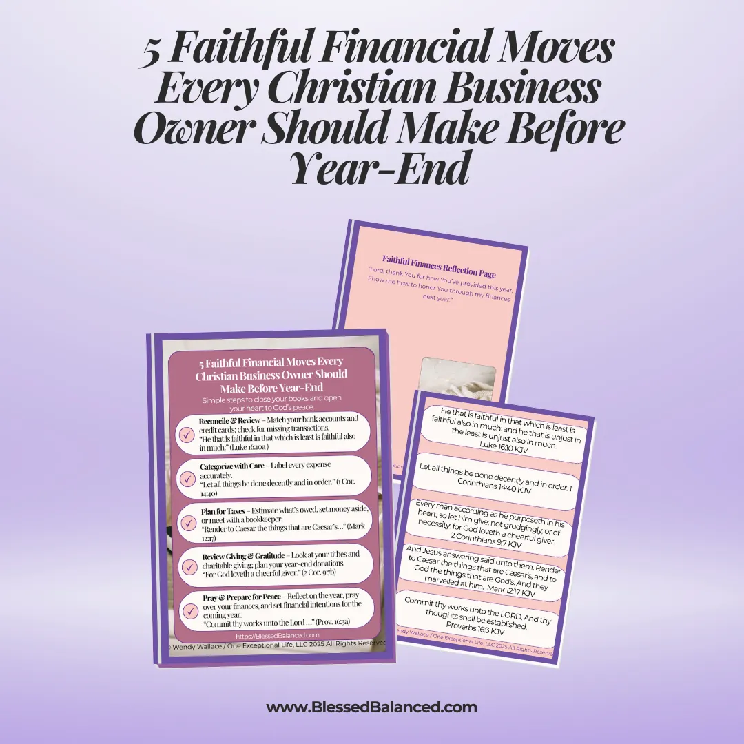 faithful financial moves checklist mockup, purple background