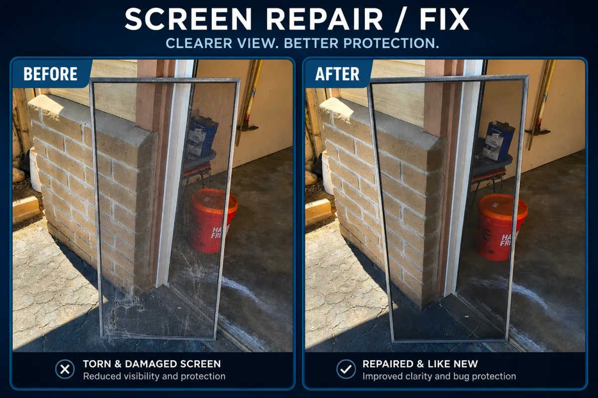 Screen Repair in Temecula, Murrieta & Hemet And Surrounding Areas