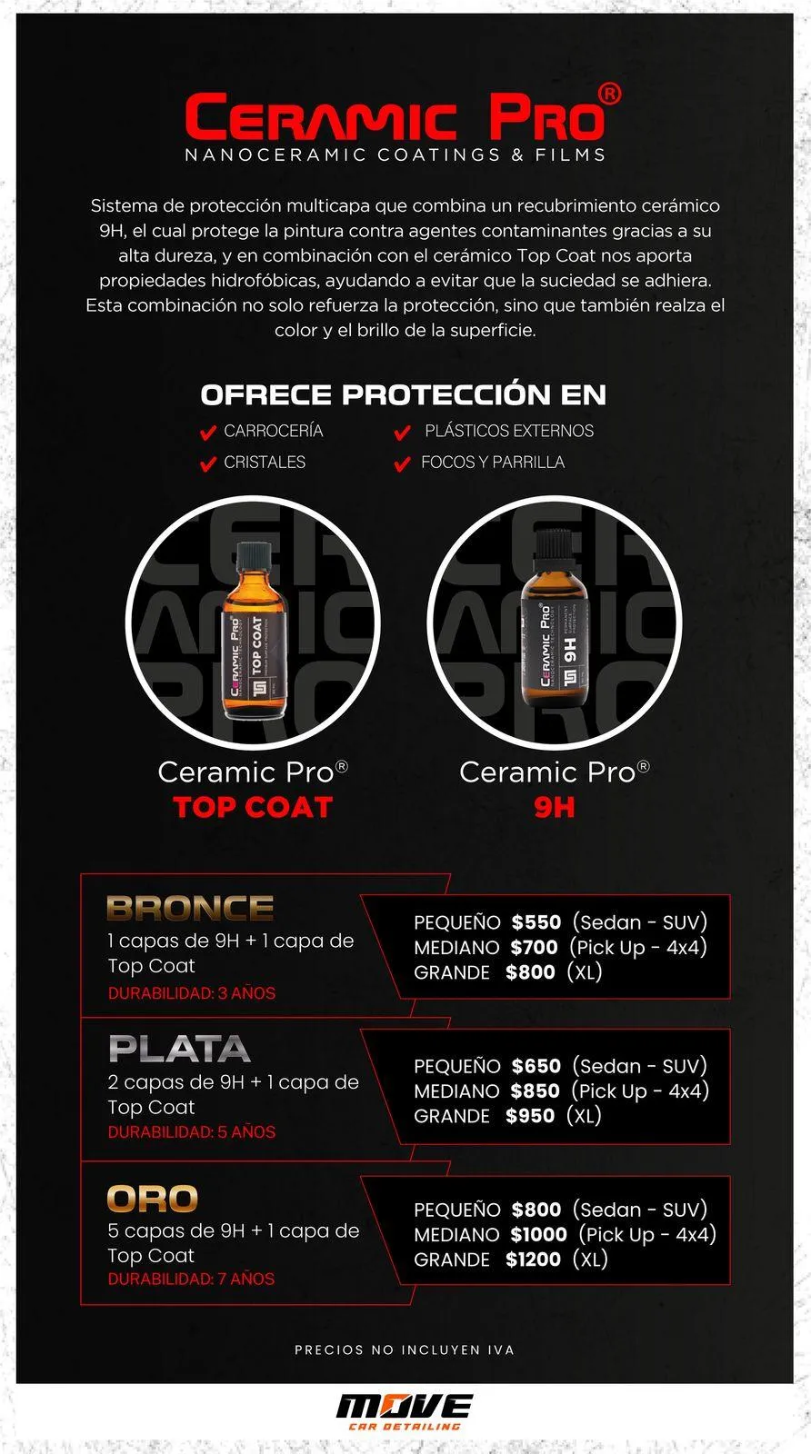 Aplicación de recubrimiento cerámico Ceramic Pro en vehículo de lujo en San José, Costa Rica Detalle de brillo extremo con protección Ceramic Pro realizada por Move Car Detailing Instalación de PPF (película de protección de pintura) Ceramic Pro en auto deportivo en Costa Rica Protección invisible contra rayones con PPF aplicado por expertos en San José Aplicación avanzada de recubrimiento Ceramic Pro ION para protección a largo plazo en Costa Rica Vehículo protegido con tecnología de última generación Ceramic Pro ION en Move Car Detailing Tratamiento con Ceramic Pro Matrix en SUV de alta gama en San José Recubrimiento cerámico Matrix que mejora el acabado y la durabilidad de la pintura automotriz Lavado automotriz premium en San José con productos especializados y técnicas seguras Servicio de car wash detallado realizado por Move Car Detailing en Costa Rica Pulido de pintura con pulidora Rupes para eliminar imperfecciones y restaurar el brillo original Detalle con tecnología Rupes en vehículo premium, realizado por profesionales en Costa Rica Detalle completo interior y exterior en vehículo de gama alta en San José Transformación de pintura con detailing automotriz profesional en Costa Rica Antes y después del detallado con Ceramic Pro en Move Car Detailing Resultado final tras aplicación de PPF y pulido con Rupes en Costa Rica