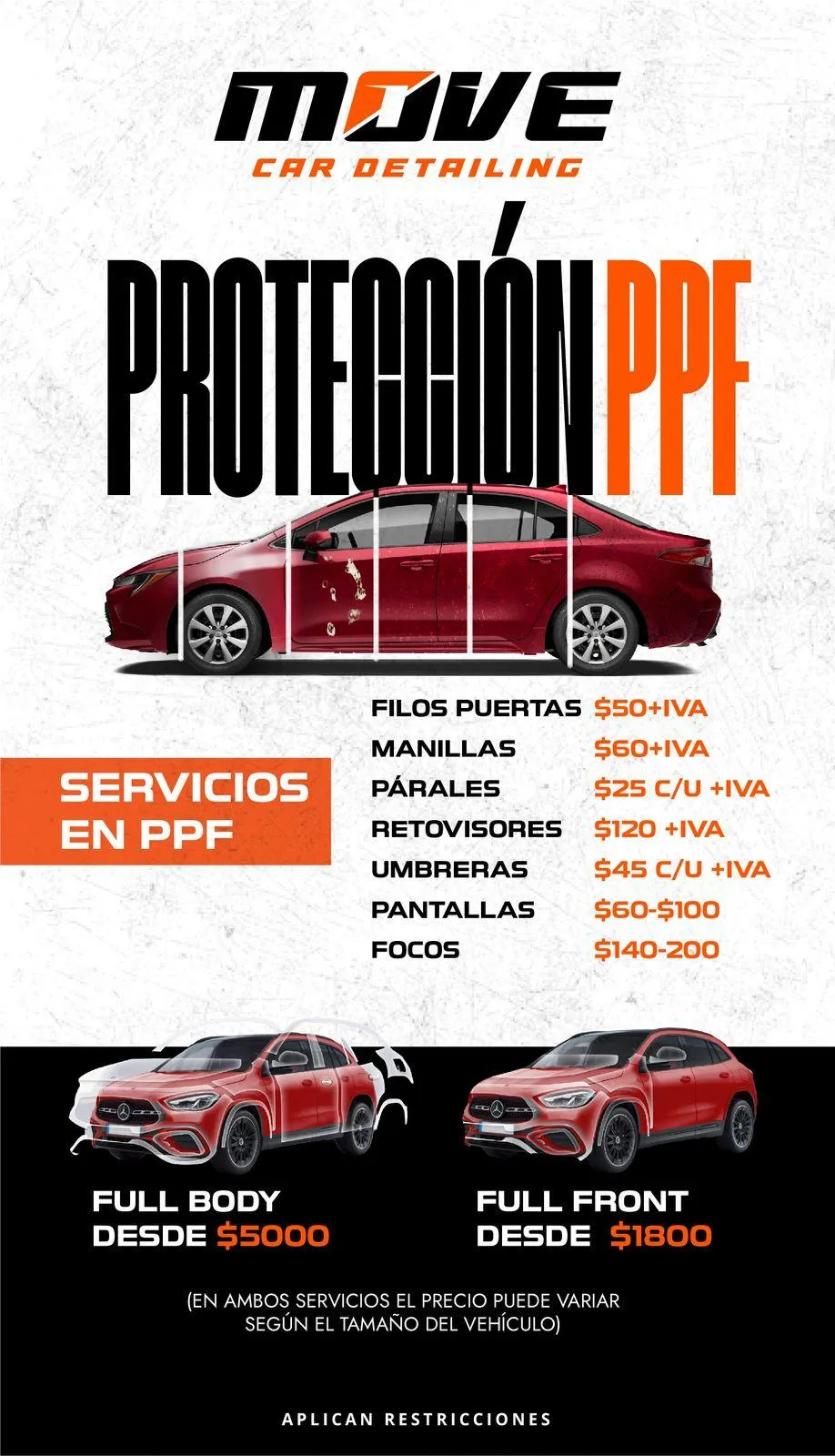 Aplicación de recubrimiento cerámico Ceramic Pro en vehículo de lujo en San José, Costa Rica Detalle de brillo extremo con protección Ceramic Pro realizada por Move Car Detailing Instalación de PPF (película de protección de pintura) Ceramic Pro en auto deportivo en Costa Rica Protección invisible contra rayones con PPF aplicado por expertos en San José Aplicación avanzada de recubrimiento Ceramic Pro ION para protección a largo plazo en Costa Rica Vehículo protegido con tecnología de última generación Ceramic Pro ION en Move Car Detailing Tratamiento con Ceramic Pro Matrix en SUV de alta gama en San José Recubrimiento cerámico Matrix que mejora el acabado y la durabilidad de la pintura automotriz Lavado automotriz premium en San José con productos especializados y técnicas seguras Servicio de car wash detallado realizado por Move Car Detailing en Costa Rica Pulido de pintura con pulidora Rupes para eliminar imperfecciones y restaurar el brillo original Detalle con tecnología Rupes en vehículo premium, realizado por profesionales en Costa Rica Detalle completo interior y exterior en vehículo de gama alta en San José Transformación de pintura con detailing automotriz profesional en Costa Rica Antes y después del detallado con Ceramic Pro en Move Car Detailing Resultado final tras aplicación de PPF y pulido con Rupes en Costa Rica