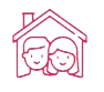 Two people in a house icon