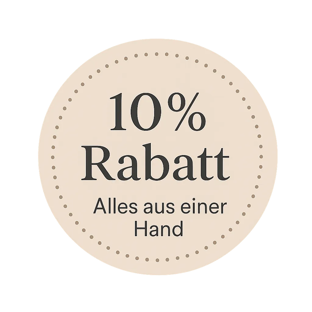 10% Rabatt auf alles aus einer Hand