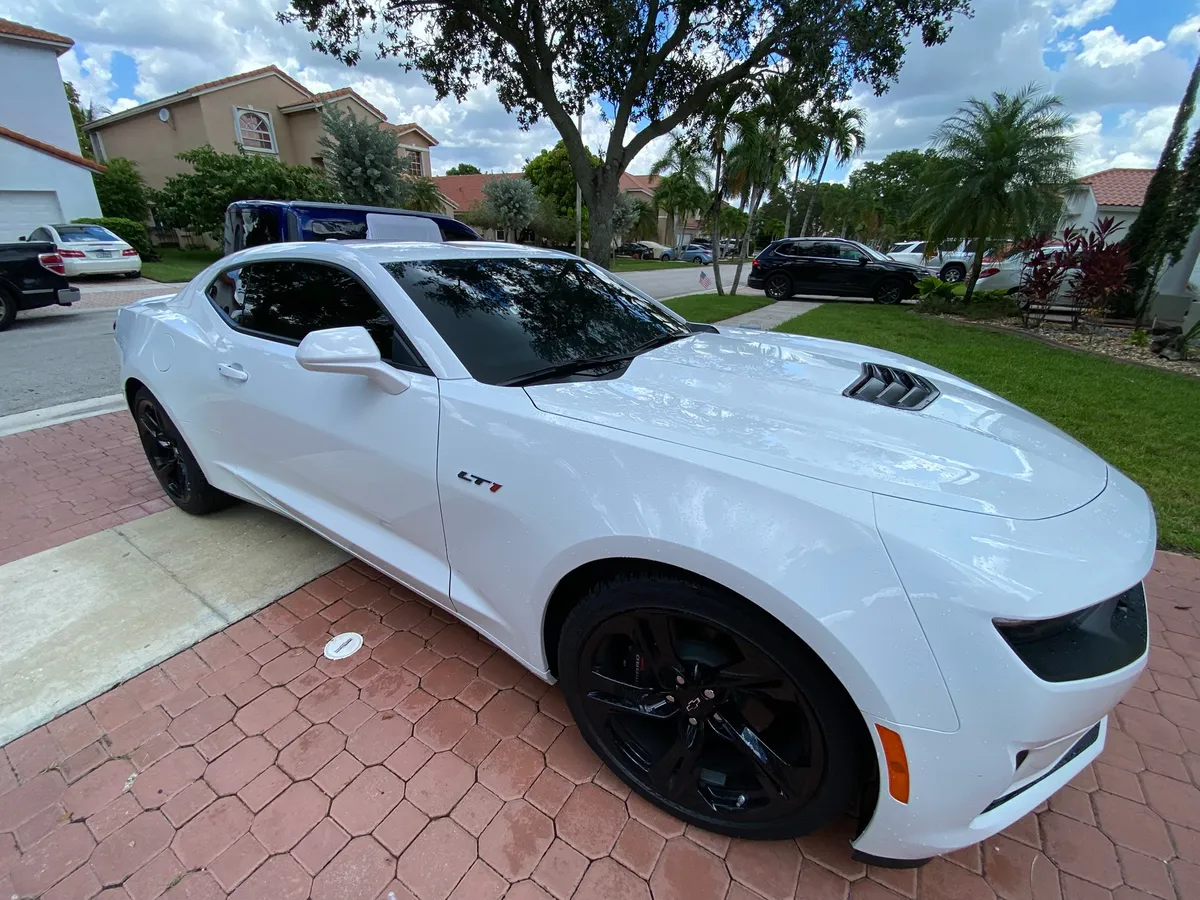 Chevy Camaro with ceramic window tint, mobile install in Miramar FL