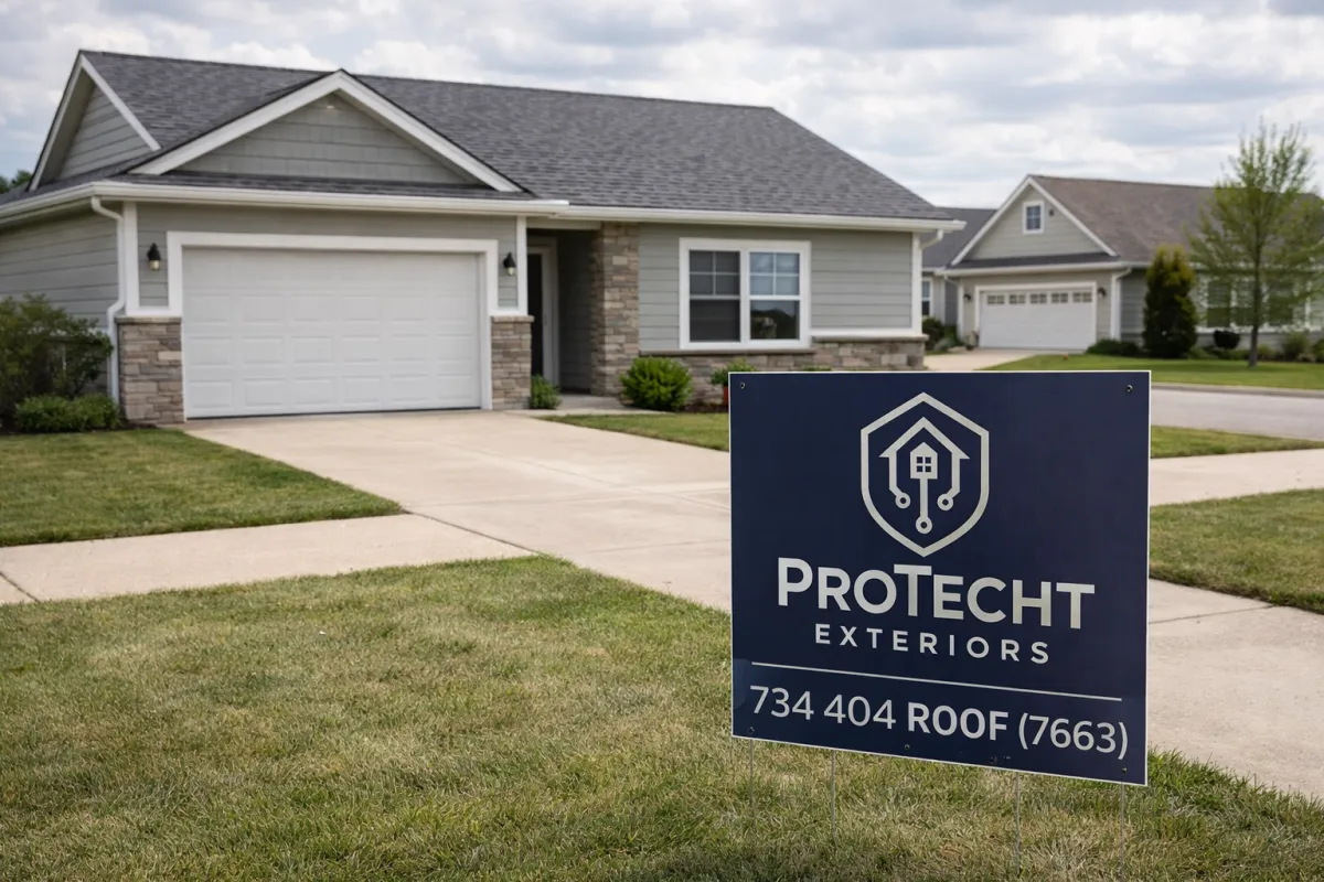 roof job with job sign