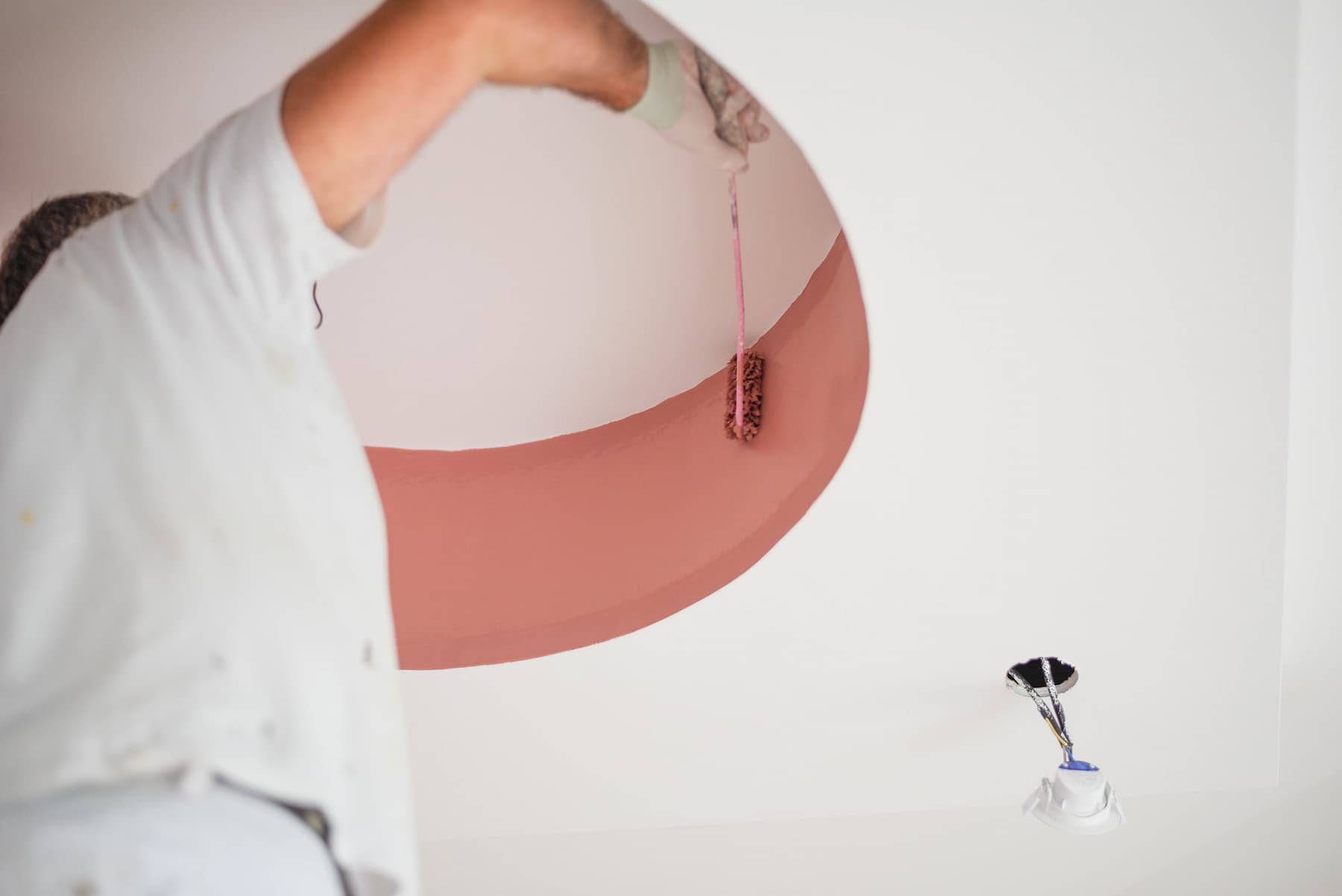 A professional painting ceiling