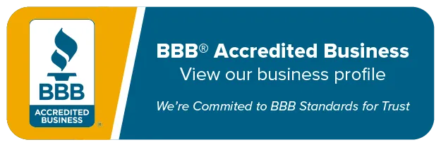 BBB Accredited Business Logo with link to view our profile on the BBB website.