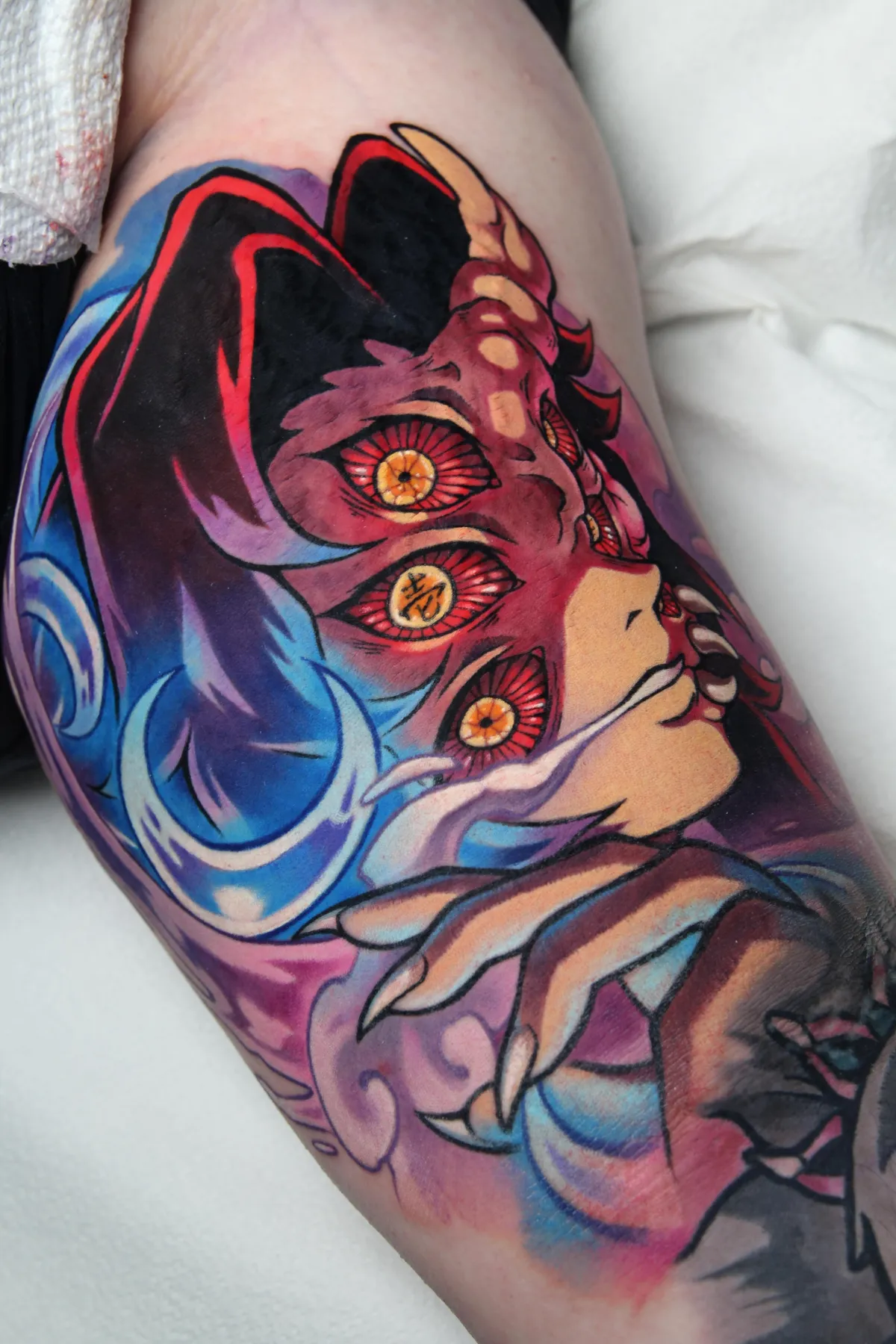 Kokushibo tattoo from Demon Slayer by Orlando Anime Tattoo Artist Ren Behan at xsadfamx.