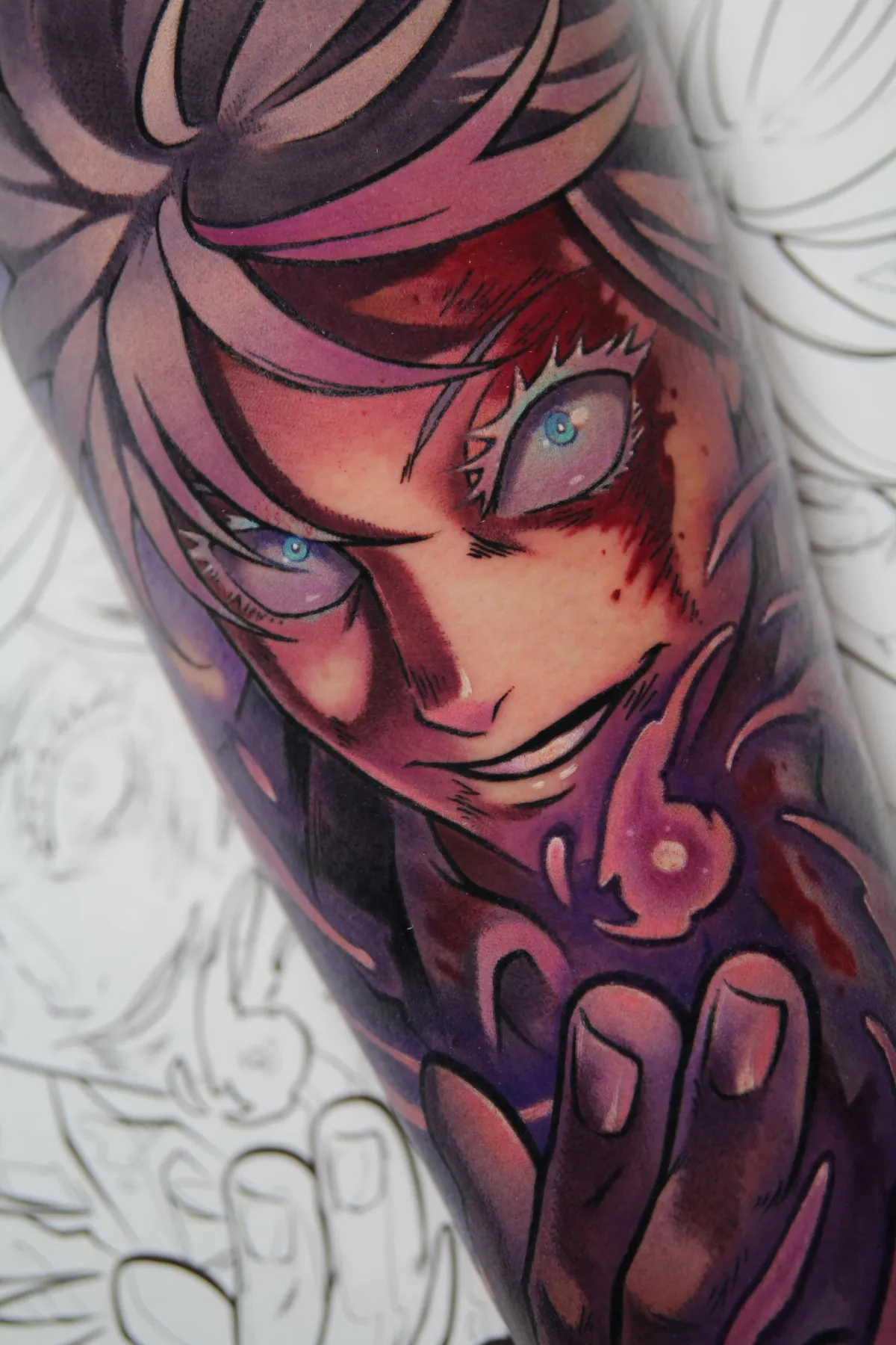 Hollo Purple Gojo tattoo by Orlando Anime Tattoo Artist Ren Behan at xsadfamx.