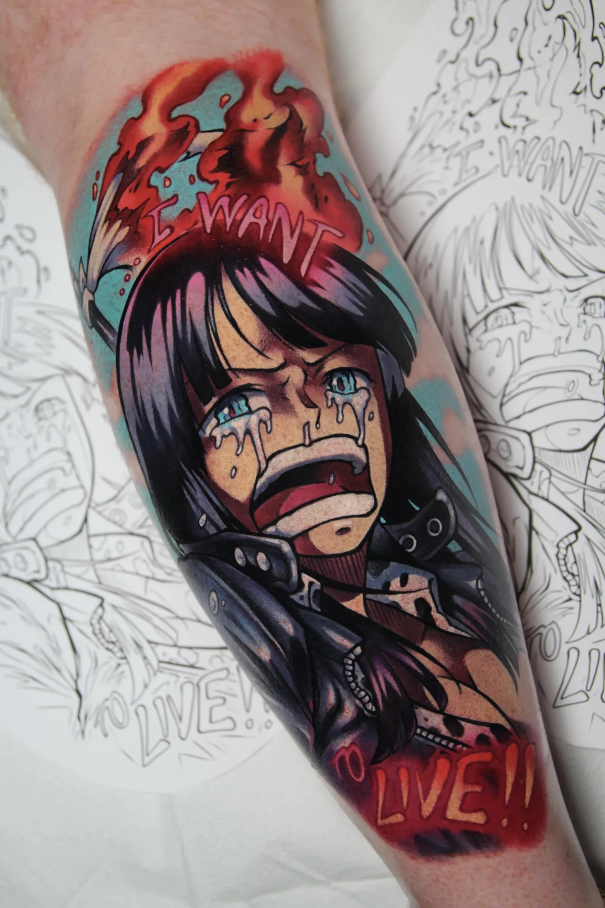 I want to live Robin Tattoo from One Piece by Orlando Anime Tattoo Artist Ren Behan at xsadfamx.