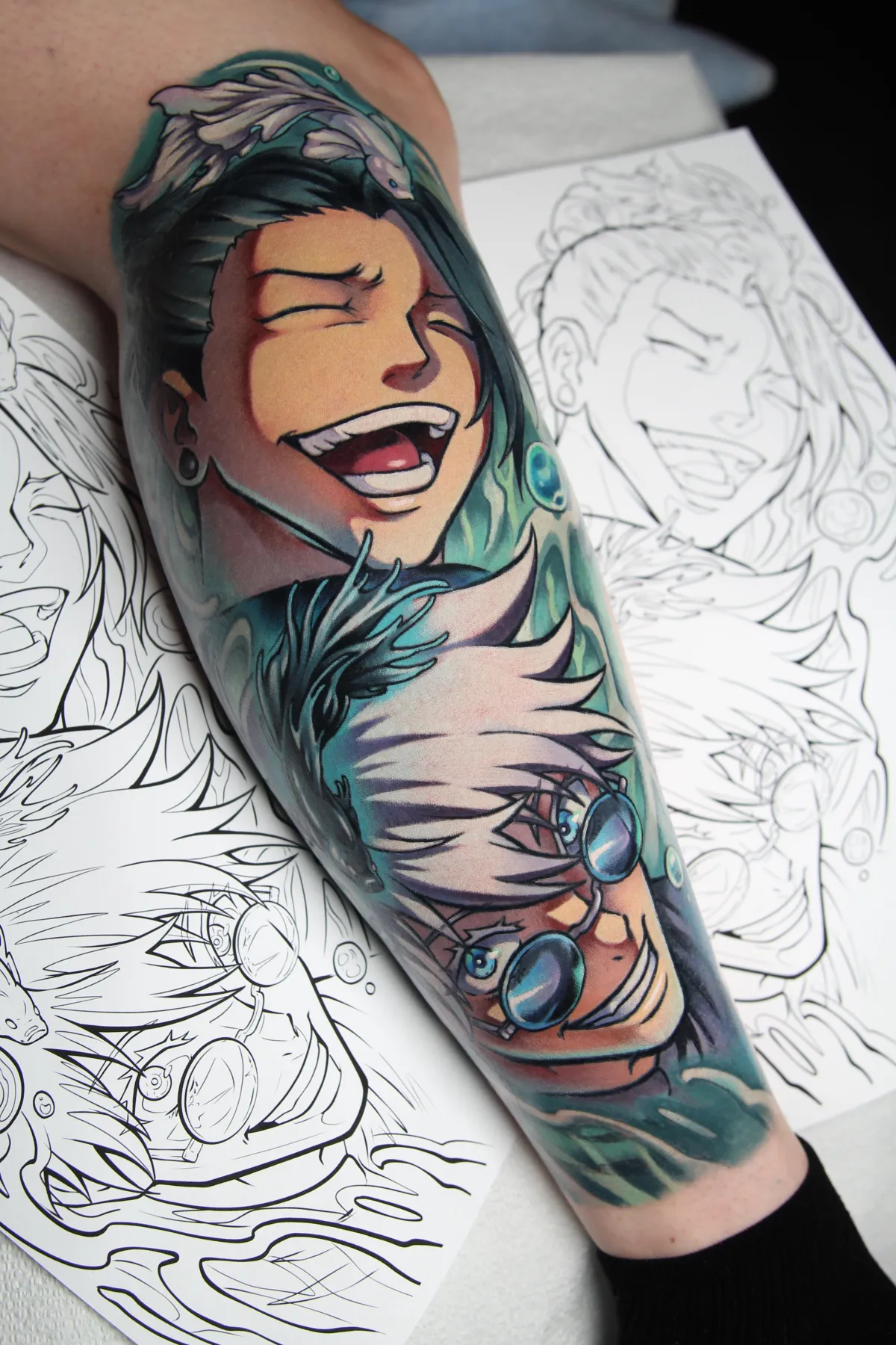 Gojo and Geto tattoo from JJK bby Orlando Anime Tattoo Artist Ren Behan at xsadfamx.