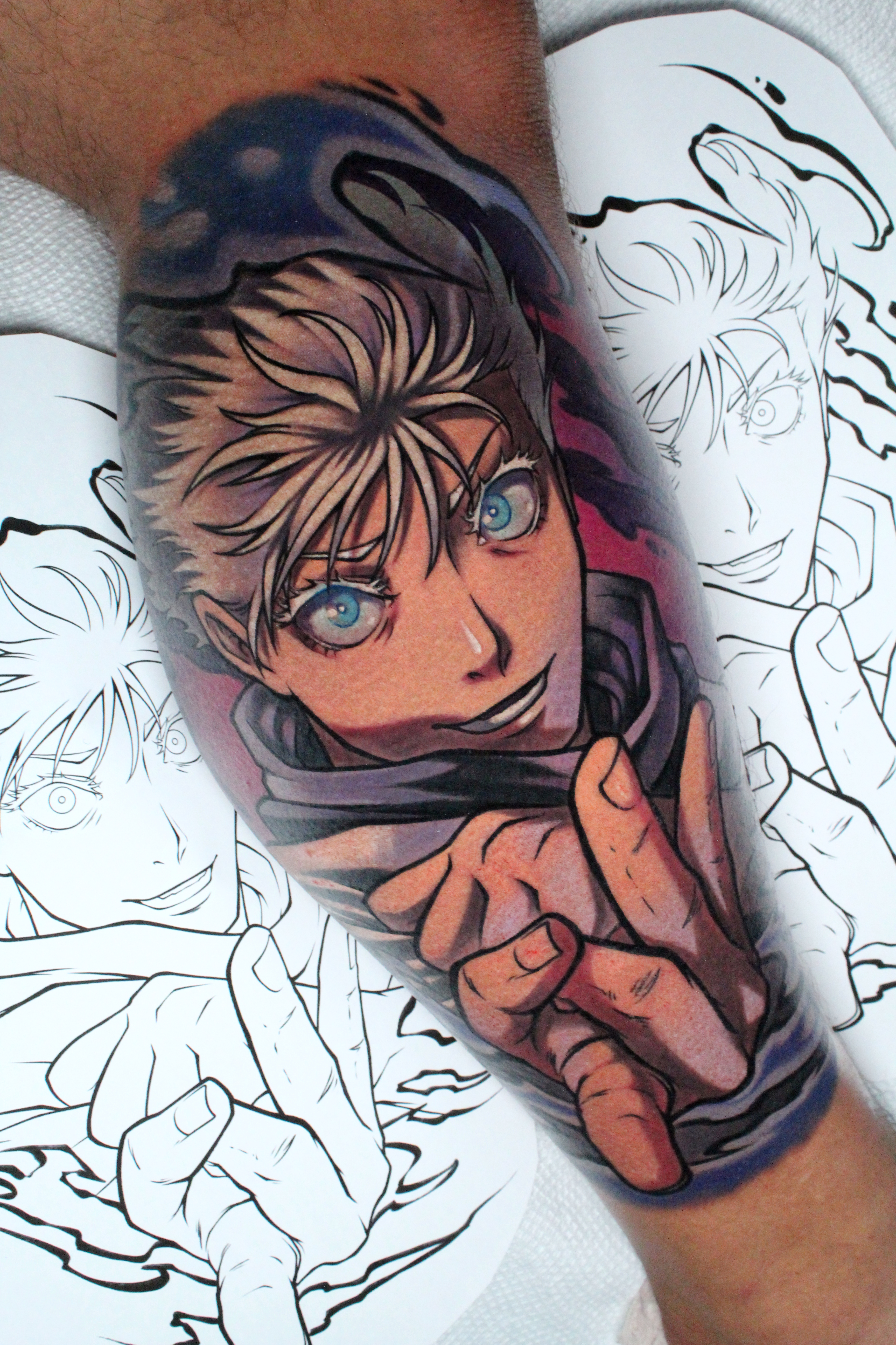 Gojo tattoo from JJK by Orlando Anime Tattoo Artist Ren Behan at xsadfamx.