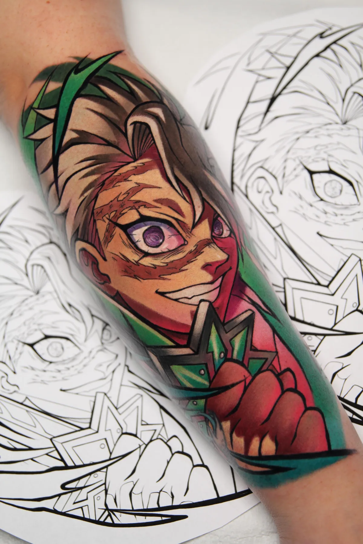 Sanemi tattoo from Demon Slayer by Orlando Anime Tattoo Artist Ren Behan at xsadfamx.