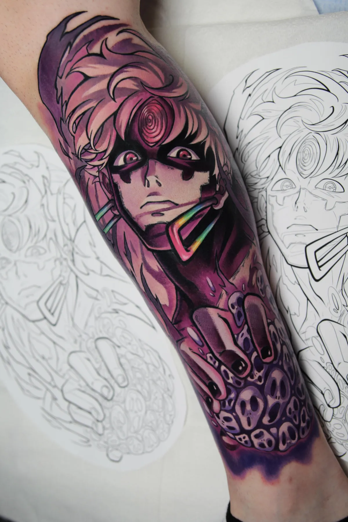 Large Anime Tattoo, Dandadan tattoo, large anime tattoo, Florida anime tattoo artist, sadfam, best anime tattoo artists