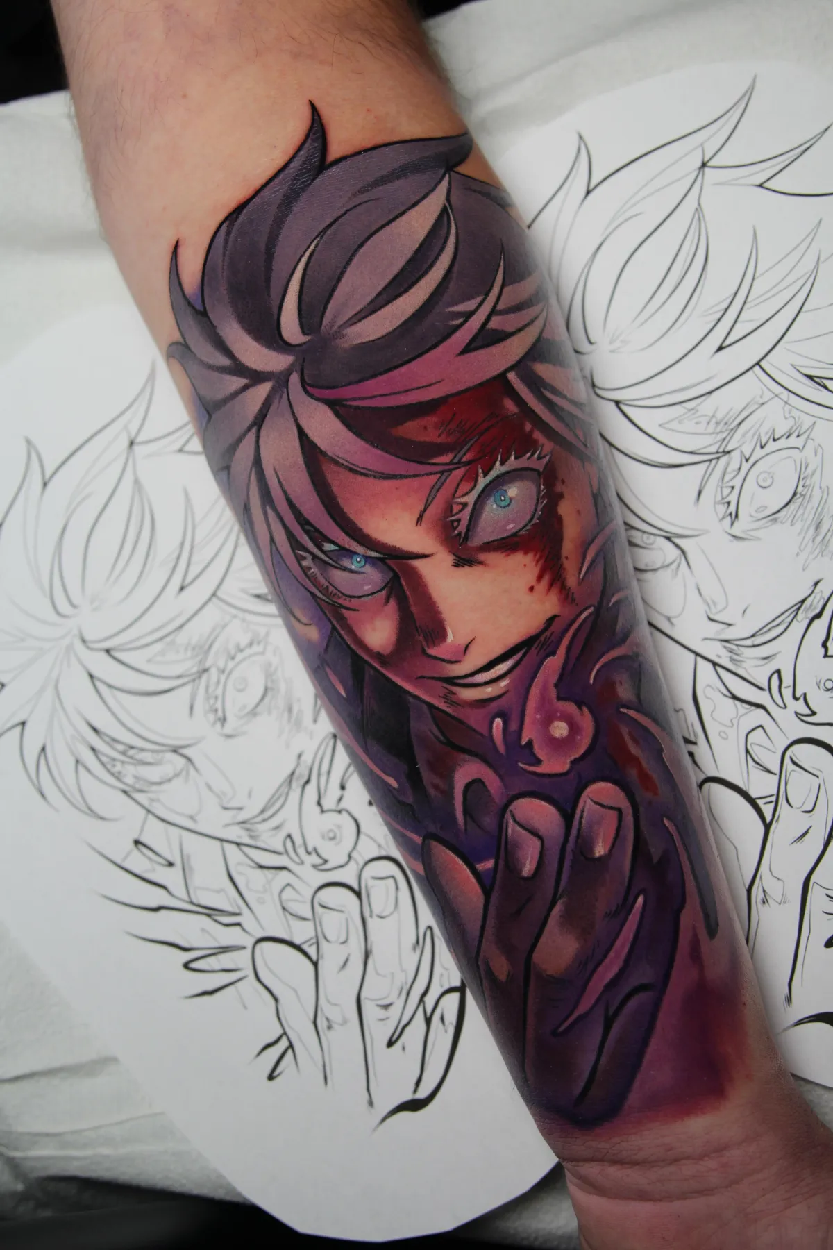 Hollow Purple Gojo tattoo by Orlando Anime Tattoo Artist Ren Behan at xsadfamx.