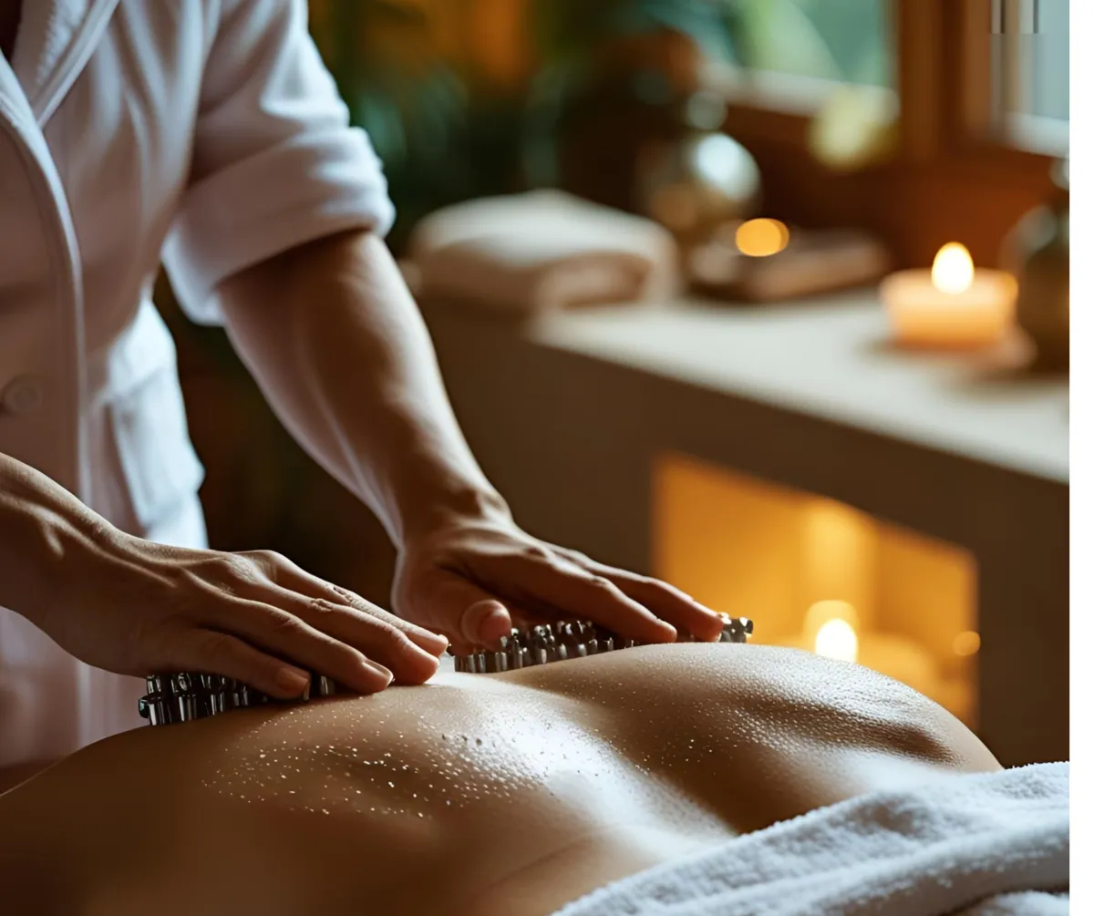 A man getting a facial mask on his face