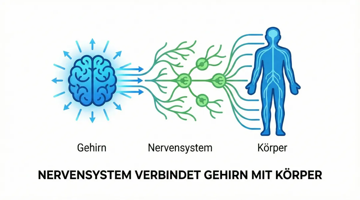 Nervensystem verbindet Gehirn mit Körper
