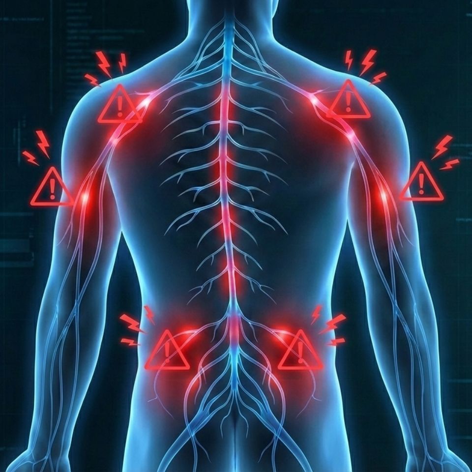 Vorher: Blockiertes Nervensystem